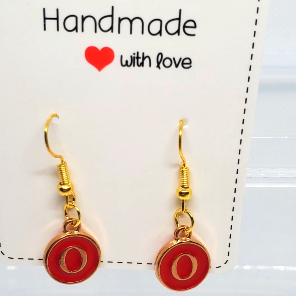 7/$10 O Initial Earrings, New